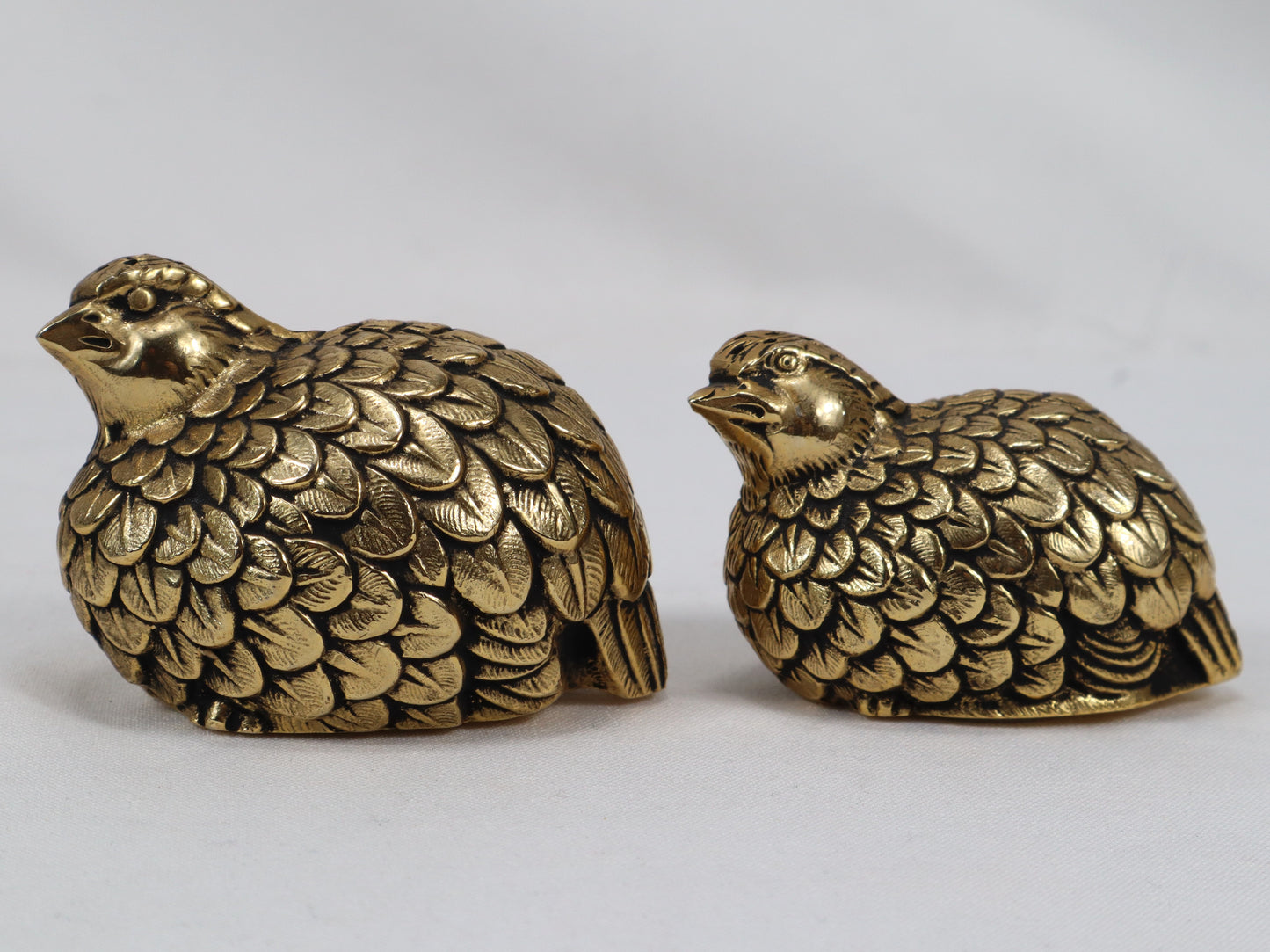 A pair of 1970s quail salt and pepper shakers