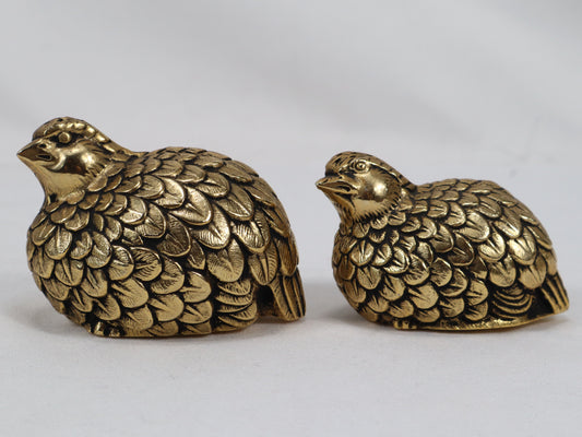 A pair of 1970s quail salt and pepper shakers