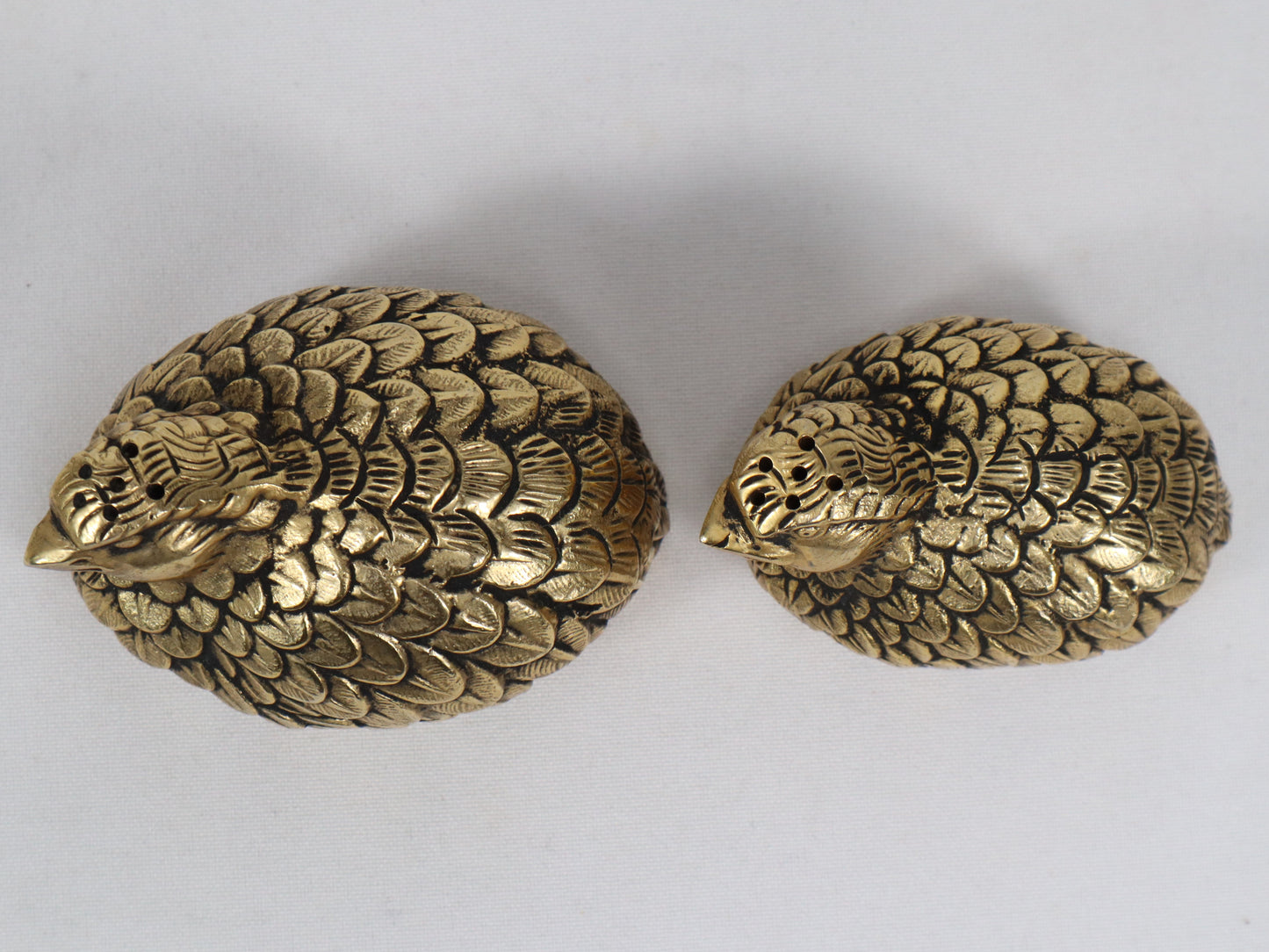 A pair of 1970s quail salt and pepper shakers