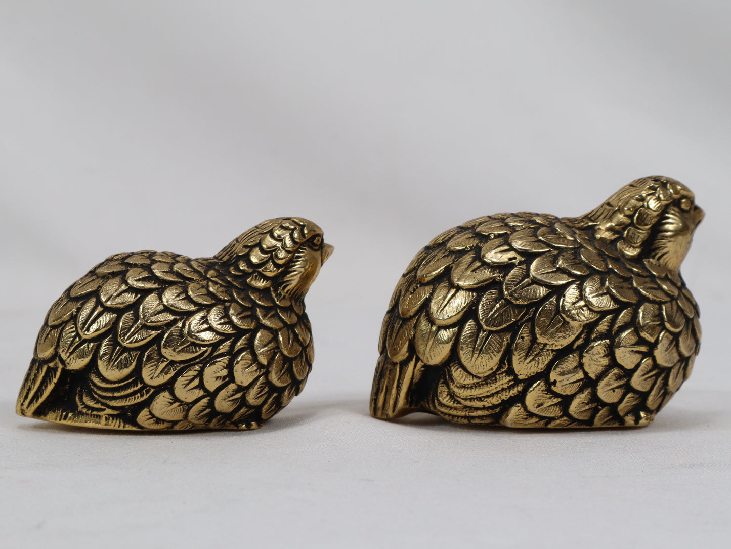 A pair of 1970s quail salt and pepper shakers